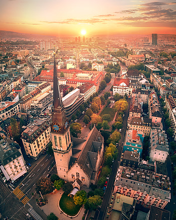 Cities, Sunset, Architecture, City, Building, Tower HD phone wallpaper