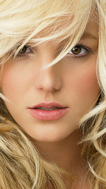 Britney Spears, Singer, Blonde face, Pink lipstick HD phone wallpaper