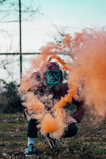 Smoke, Miscellanea, Miscellaneous, Mask, Colored Smoke, Coloured Smoke, Anonymous HD phone wallpaper