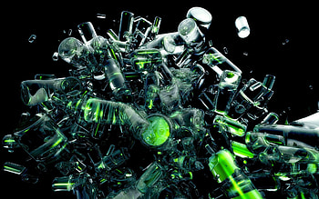 3D, Glass, Explosion, Shards, Smithereens, Bottle, Bottles, Dynamics HD wallpaper