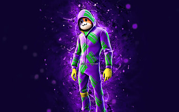 Meowscles All Hallows Steve, , violet neon lights, Fortnite Battle Royale, Fortnite characters, Meowscles All Hallows Steve Skin, Fortnite, Meowscles All Hallows Steve Fortnite HD wallpaper