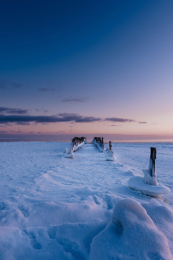 Winter, Nature, Ice, Snow, Pier HD phone wallpaper