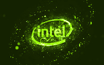 Intel lime logo, , lime neon lights, creative, lime abstract background, Intel logo, brands, Intel HD wallpaper