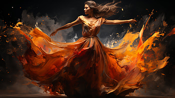 Flame-Inspired Artistic Dancer, dancer, woman, artistic HD wallpaper