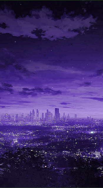 City, aesthetic, cloud, sky, purple HD phone wallpaper