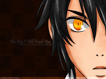 yellow-eyed Collabel, black, rain, collabel, immortal HD wallpaper