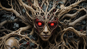 Tree Monster, tree, monster, flower, scary, forest HD wallpaper