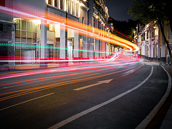 Cities, Road, Long Exposure, Glow, Street HD wallpaper
