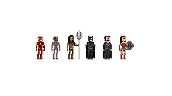 Justice League 8 BIT Artwork, justice-league, artist, artwork, deviantart HD wallpaper