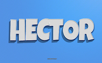 Hector, blue lines background, with names, Hector name, male names, Hector greeting card, line art, with Hector name HD wallpaper