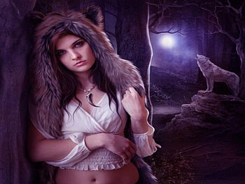 Wolves's night, abstract, wolves, fantasy, art, , wolf HD wallpaper