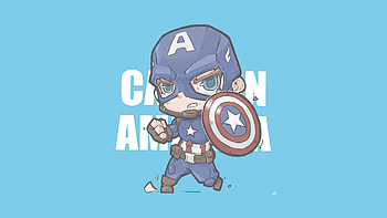 Captain America Minimal Chibbi , captain-america, superheroes, minimalism, minimalist, artist, artwork, digital-art, artstation HD wallpaper