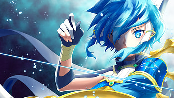 Blue Eyes Hair Sinon Sword Art Online HD wallpaper