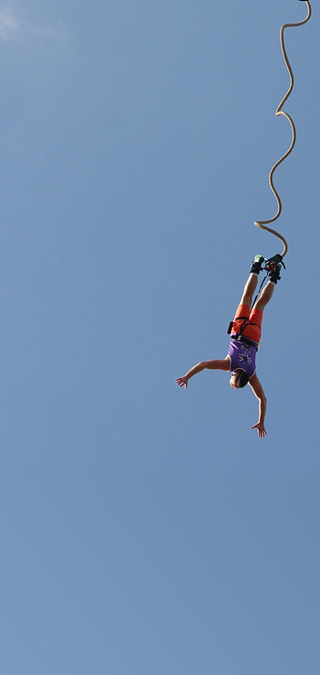 Bungee jumping , High-flying leap, Heart-pounding adventure, Adrenaline rush HD phone wallpaper