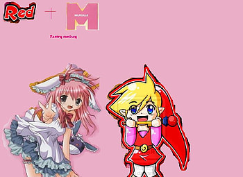Red Milfeulle-Pastry Sunday, whale, staff, four swords, milfeulle, anime, pastry sunday, galaxy angel, red, zelda, video games HD wallpaper