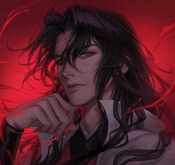 Luo Binghe, fantasy, art, man, zolaida, red, face, lisa buijteweg HD wallpaper