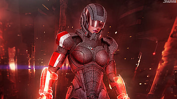 Mass Effect 3 Shepard Femshep, mass-effect, games, artist, artwork, digital-art, deviantart HD wallpaper