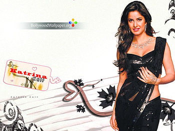 katrina, sexy, actress, saree, beauty HD wallpaper