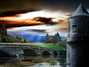 castle view, landscape, castle HD wallpaper