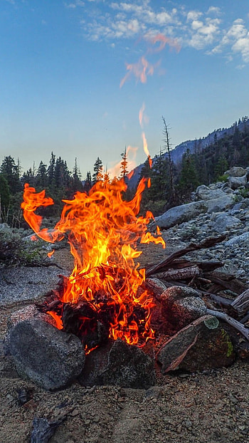 Fire, Fire Camp HD phone wallpaper
