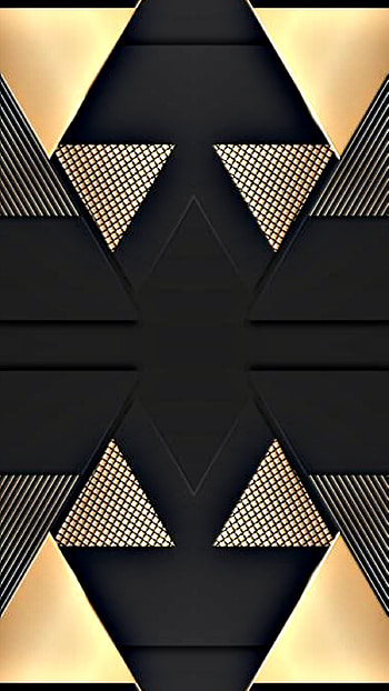 beautiful black gold, tech, amoled, diamond, modern, neon, shapes, geometric, gamer, mesh, triangle HD phone wallpaper