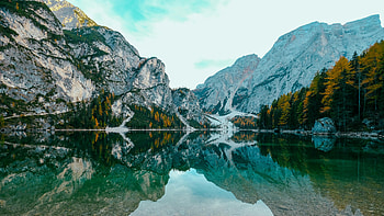 Beautiful Mountain Scenery Near Body Of Water, beautiful, mountain, scenery, water, mountains, lake, sky, trees, tree, nature HD wallpaper