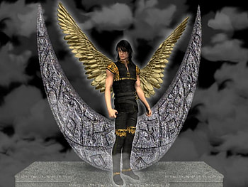 Gold Wings, angel, wins, gold, male HD wallpaper