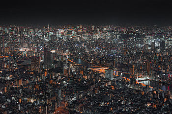 Architecture, Building, View From Above, Dark, Night City, Megapolis, Megalopolis, Urban Landscape, Cityscape HD wallpaper