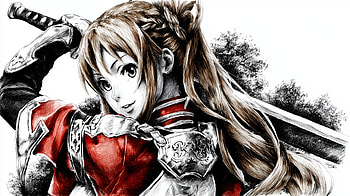 Asuna Yuuki Sword Art Online Manga, manga, Sword Art Online, Asuna Yuuki, white anime HD wallpaper