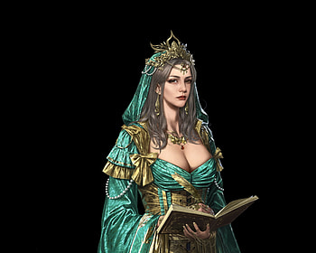 Princess, green, jewel, black, fantasy, luminos, girl, tangdi HD wallpaper