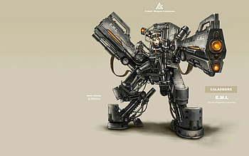 GiA, Mech, Anime Girls, Anime, Machine Gun / and Mobile Backgrounds HD wallpaper
