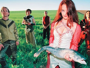 Have a Fish, fish, people, field, offering HD wallpaper