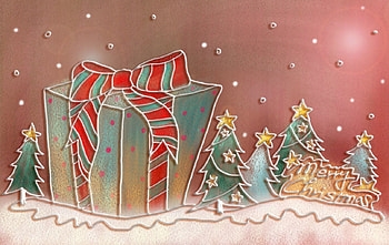 Merry Christmas, gift, art, draw, christmas HD wallpaper