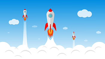 Sky, Art, Smoke, Vector, Rocket, Launch, Launching HD wallpaper