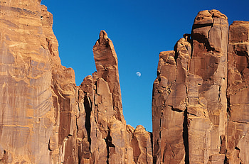 Nature, Sky, Moon, Rocks, Canyons, Slit HD wallpaper