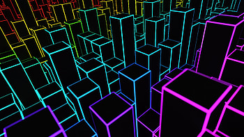Neon Buildings, abstract, artist, artwork, digital-art, deviantart HD wallpaper