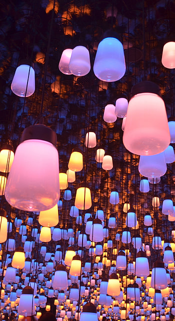 decoration night lanterns, Lighting exhibition HD phone wallpaper