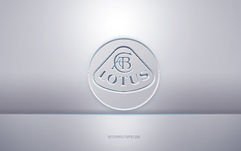 Lotus 3d white logo, gray background, Lotus logo, creative 3d art, Lotus, 3d emblem HD wallpaper