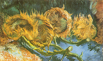 Four cut sunflowers, Vincent van Gogh HD wallpaper