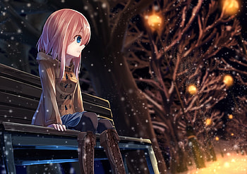 Anime Girl Alone, anime, girl, alone, sad HD wallpaper