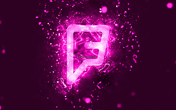 Foursquare purple logo, , purple neon lights, creative, purple abstract background, Foursquare logo, social network, Foursquare HD wallpaper