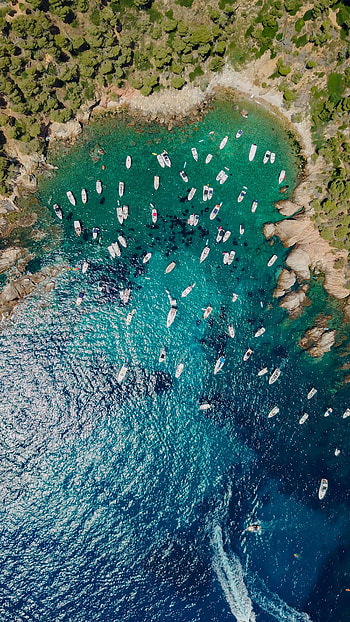 Nature, Sea, View From Above, Coast, Boat HD phone wallpaper