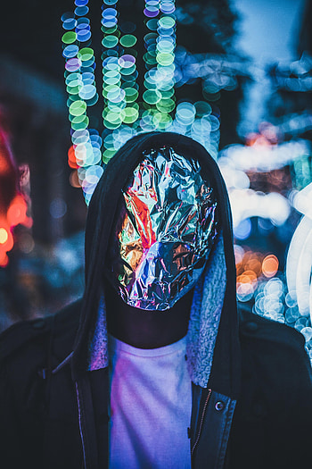 Miscellanea, Miscellaneous, Human, Person, Anonymous, Hood, Crumpled, Foil HD phone wallpaper