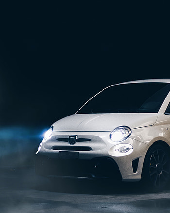 Fiat, Cars, Lights, Car, Machine, Headlights, Fiat 500 Abarth HD phone wallpaper