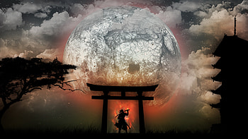 Night samurai HD wallpaper