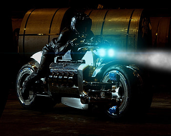 Motorcycles, Motorcyclist, Helmet, Motorcycle, Bike, Headlights, Large, Big, Power, Dodge Tomahawk HD wallpaper