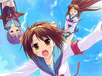 Haruhi Suzumiya, anime, mikuru, yuki, haruhi HD wallpaper
