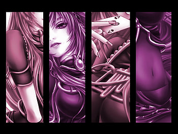 Megurine Luka, luka, girl, vocaloid, pink hair, purple, pink, megurine, card, female HD wallpaper