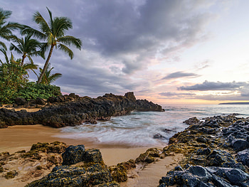Secret beach, Maui Hawaii, USA HD wallpaper