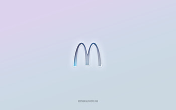McDonalds logo, cut out 3d text, white background, McDonalds 3d logo, McDonalds emblem, McDonalds, embossed logo, McDonalds 3d emblem HD wallpaper